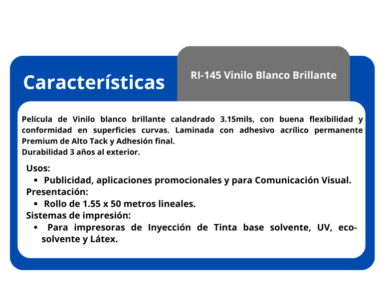 RI-145 Vinilo Blanco Brillante